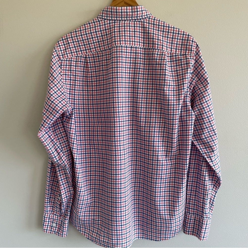 J. Crew Men's Checkered Slim Fit Summer Shirt Pink/Blue Size Medium - Picture 2 of 9